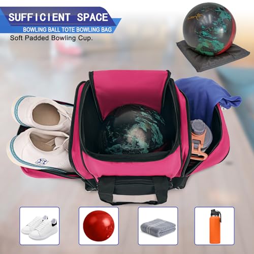 LARIPOP Bowling Ball Bag - Single Ball Tote with Padded Holder - Fits Shoes up to Mens Size 14 and Accessories - Image 3