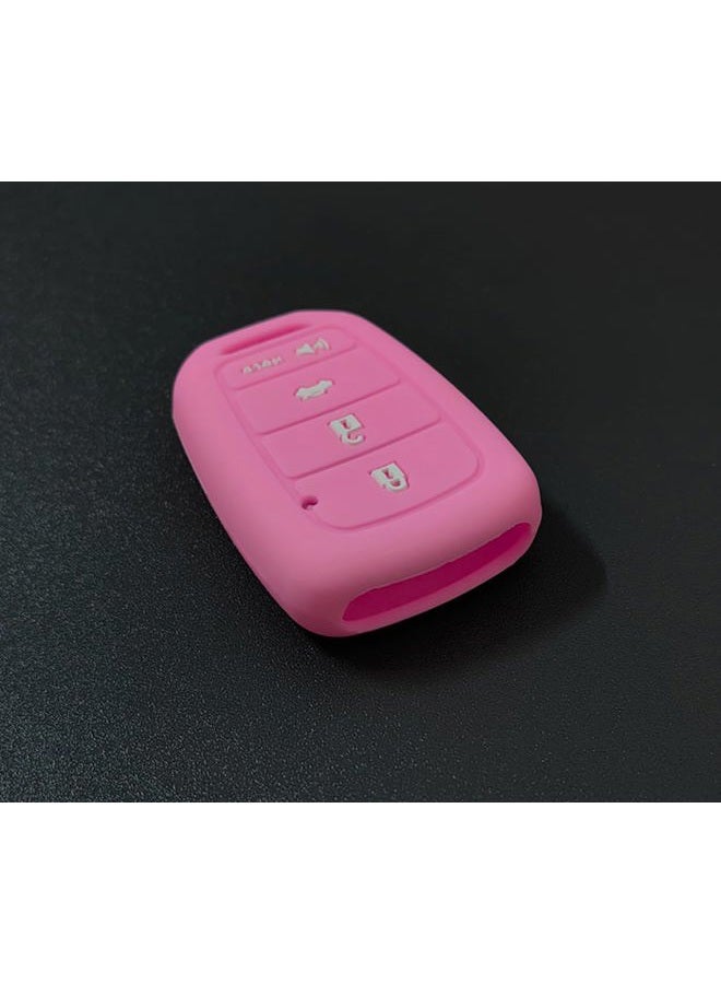 REPROTECTING Silicone Rubber Key Fob Cover Compatible with 2013-2021 Honda Accord CR-V Civic Crosstour Fit HR-V Pink/Pink 《 Only Fit Straight Key fob》 - Image 4