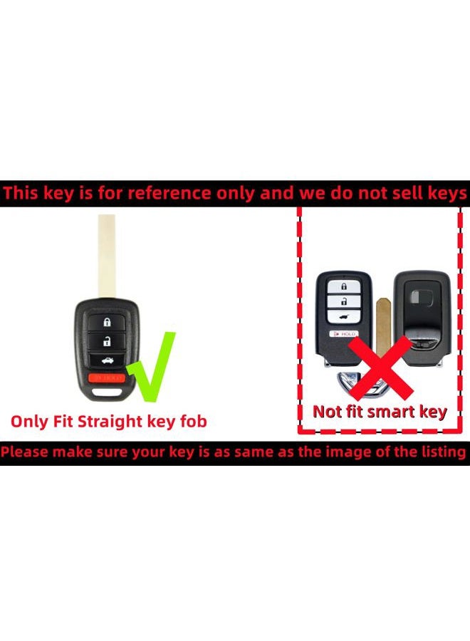 REPROTECTING Silicone Rubber Key Fob Cover Compatible with 2013-2021 Honda Accord CR-V Civic Crosstour Fit HR-V Pink/Pink 《 Only Fit Straight Key fob》 - Image 3
