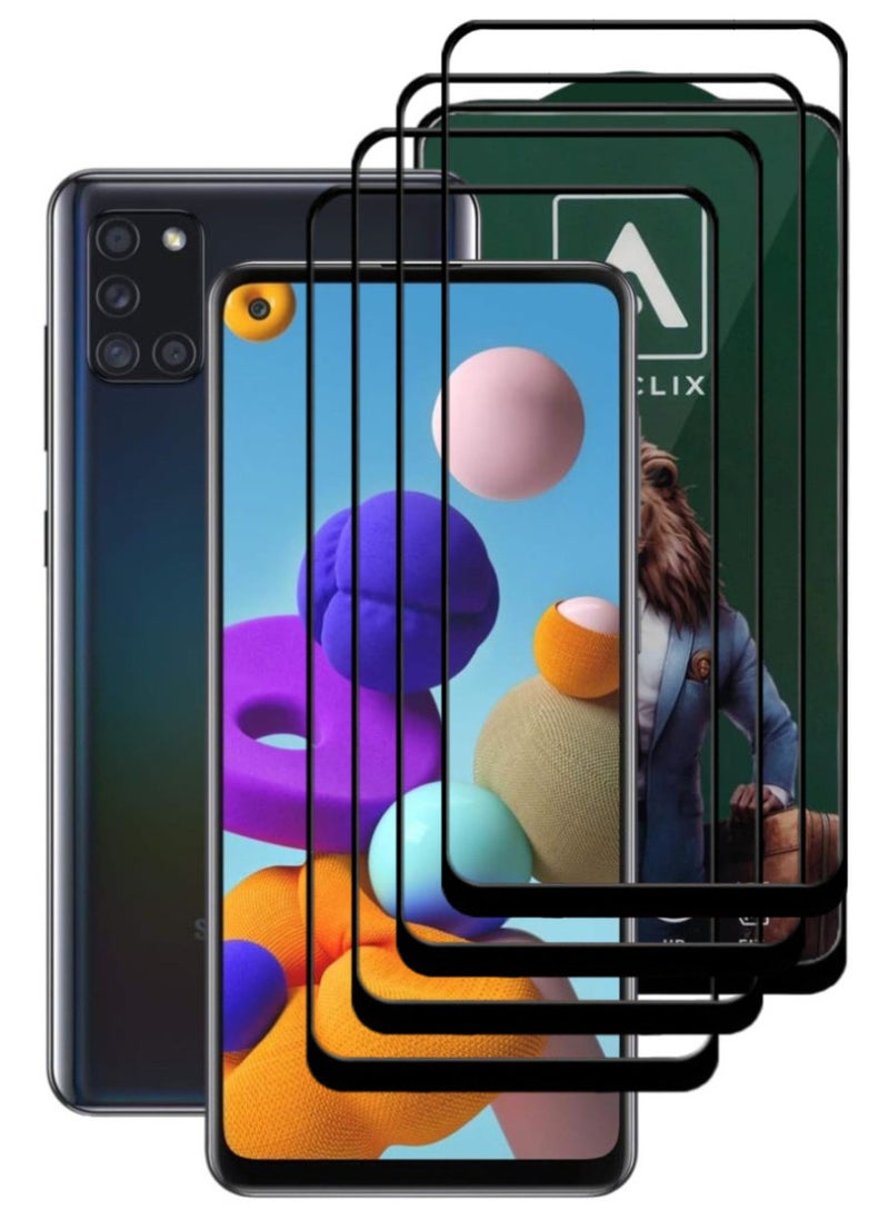 ACLIX 4 Pieces Antistatic ESD Dustproof Premium Quality High Definition Tempered Glass Screen Protector Designed For Samsung Galaxy A21s - Image 1