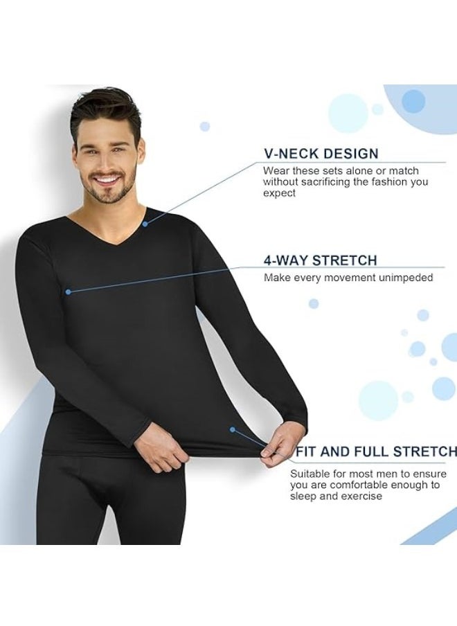 RATSAW - Men's Thermal Underwear Sets Top and Long Johns Fleece Sweat Quick Drying Thermo Base Layer Base Layer Men Cold Weather Top Bottom for Men Gray - Image 1