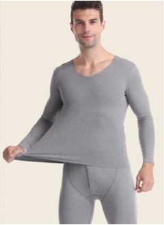 Men's Thermal Underwear Sets Top and Long Johns Fleece Sweat Quick Drying Thermo Base Layer Base Layer Men Cold Weather Top Bottom for Men Gray
