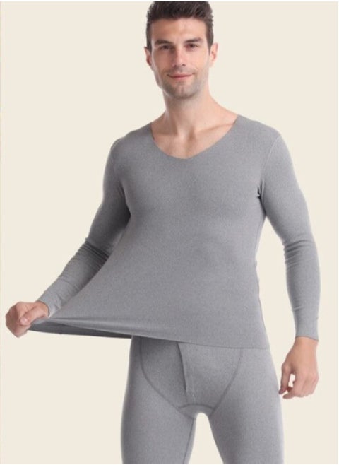 Men's Thermal Underwear Sets Top and Long Johns Fleece Sweat Quick Drying Thermo Base Layer Base Layer Men Cold Weather Top Bottom for Men Gray