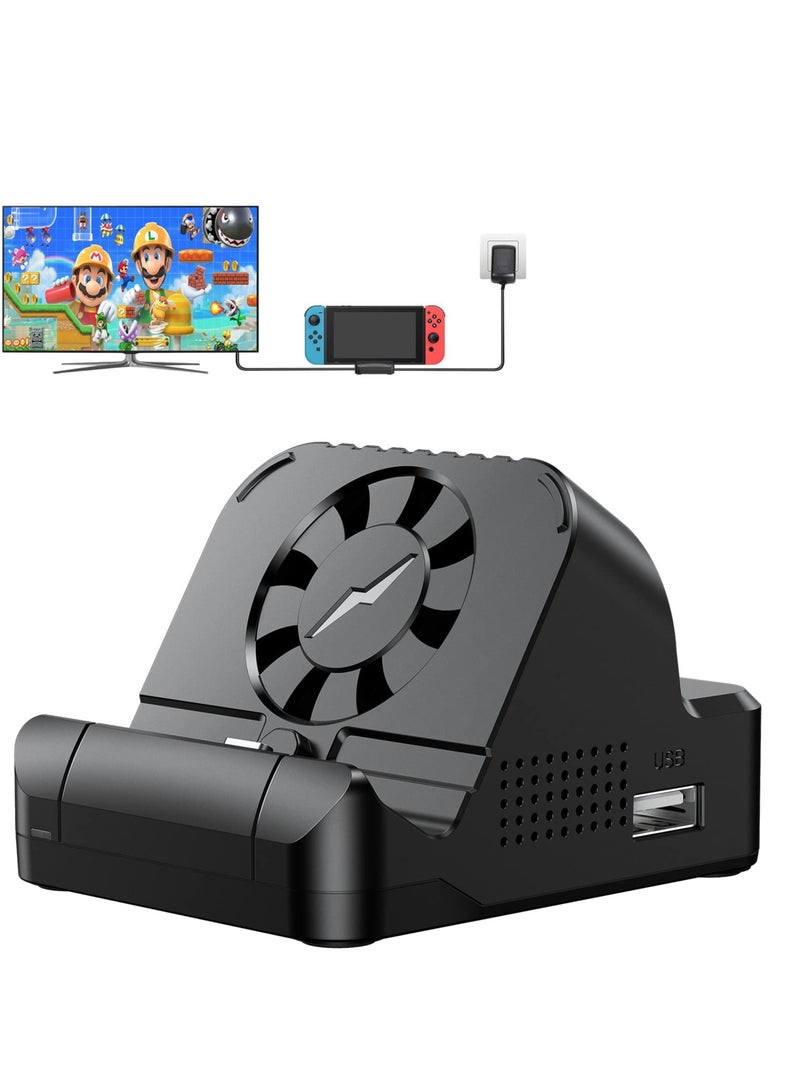 KASTWAVE TV Docking Station for Switch, Portable for Switch Dock / NS PD Protocol Avoids Brick Cooling Fan USB 3.0 Port - Image 1