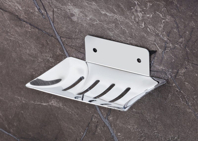 iSTAR Stainless Steel Chrome Finish Square Soap Dish Holder for Bathroom Soap Case for Home (Pack of 2) - Image 3