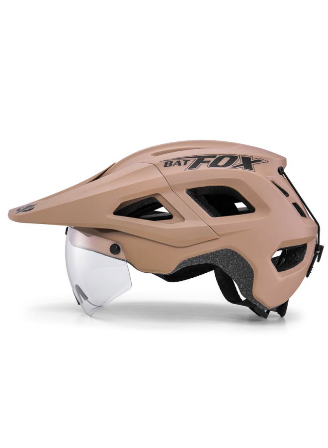 Amber Brown-matte Batfox New Magnetic Goggles Mountain Bike Helmet Summer Breathable Windproof Mountain Bike Helmet Men