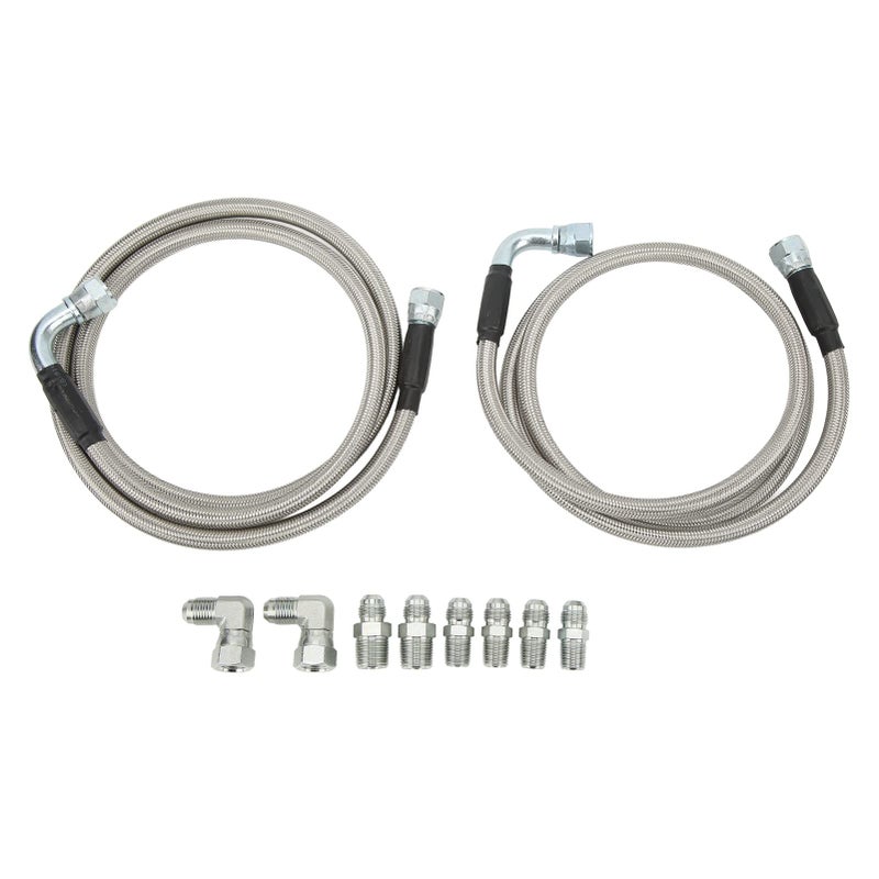Heavy Duty Metal Transmission Cooler Line Kit 50 Inch with 8 Adapters for TH350 700R4 TH400 4L80E - Image 2