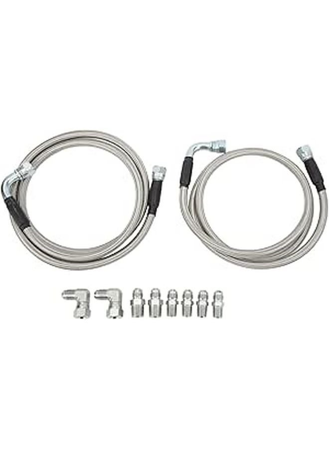 Heavy Duty Metal Transmission Cooler Line Kit 50 Inch with 8 Adapters for TH350 700R4 TH400 4L80E - Image 1