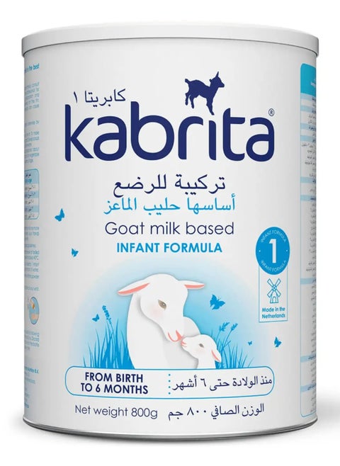Kabrita infant formula, a growth formula based on goat milk, suitable from birth to 6 months, 800 gm