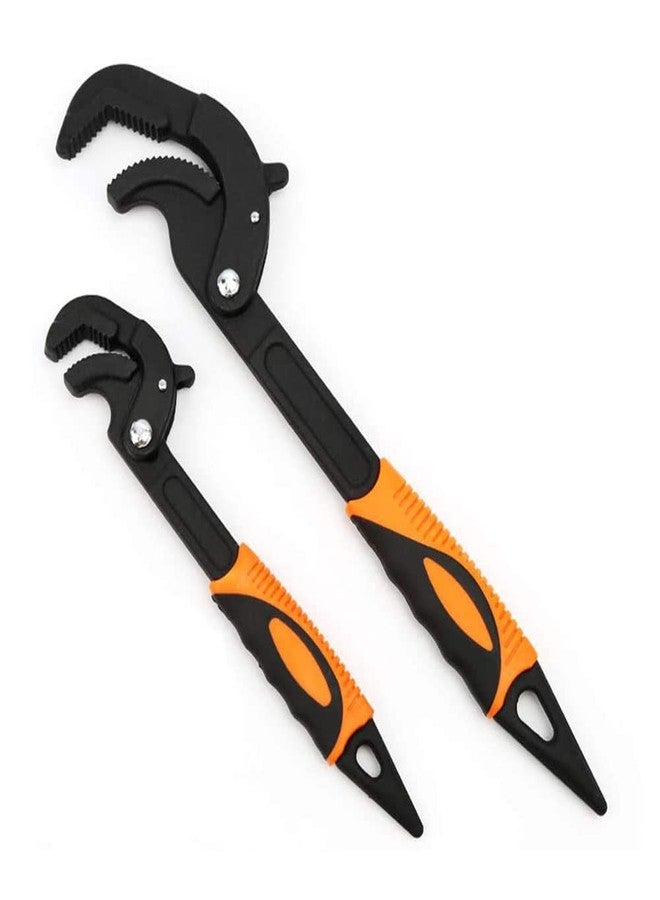 LSLANSOON 2 Pcs Multi-function Universal Wrench Set Self Adjusting Spanner Quick Power Grip Pipe Wrench for Auto Repair and Home Maintenance - Image 1