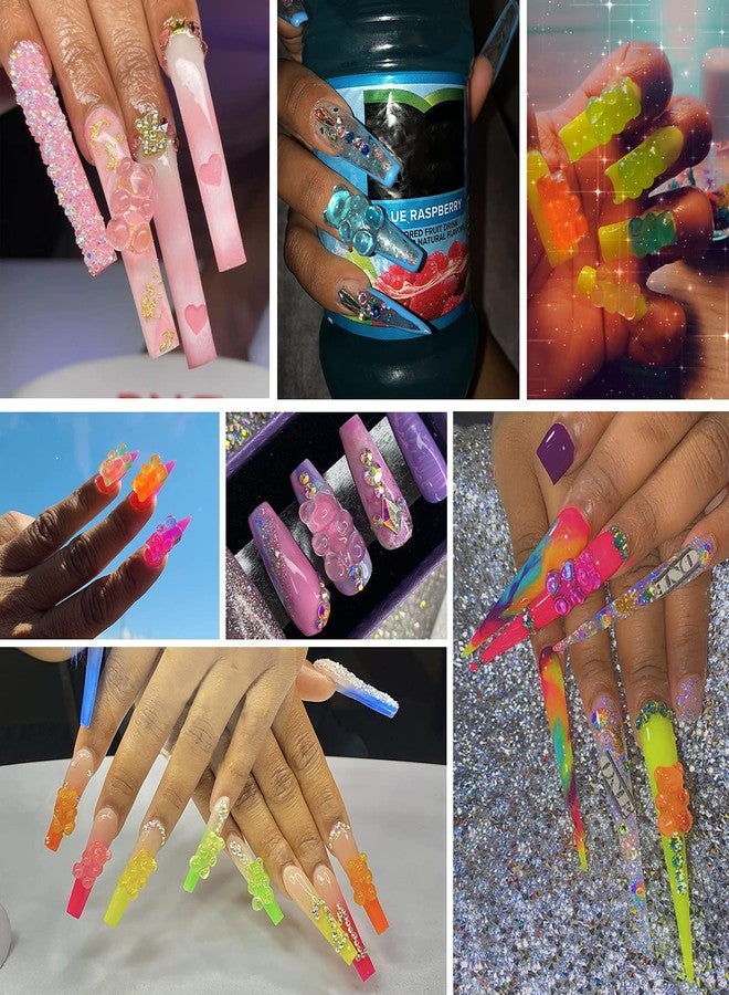 Palksky 160 Pcs Nail Charms - 3D, Gummy Bear Nail Charms for Nail Decoration, Kawaii Nail Art Supplies (8 Colors) - Image 3