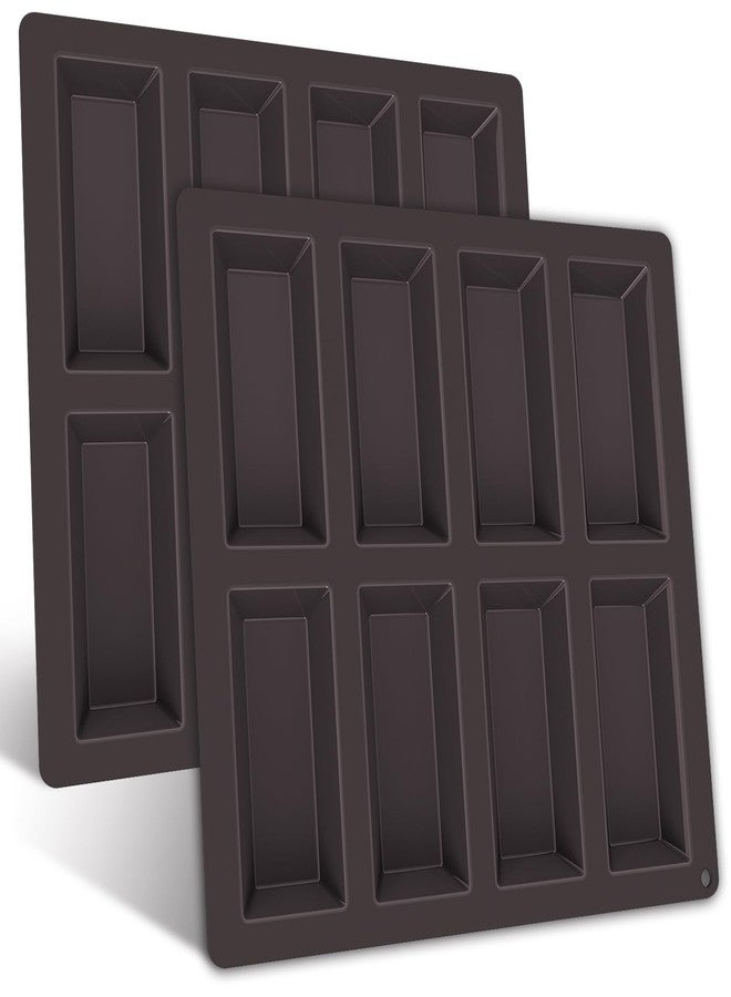 Webake Financier Cake Pan, 8 Cavity Silicone Financier Mold Non Stick Muffin Pan for Biscuits Cookies Bakeware for Oven Baking (2 PCS) - Image 1