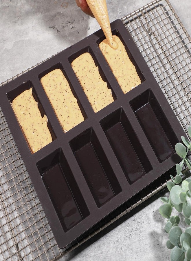 Webake Financier Cake Pan, 8 Cavity Silicone Financier Mold Non Stick Muffin Pan for Biscuits Cookies Bakeware for Oven Baking (2 PCS) - Image 4