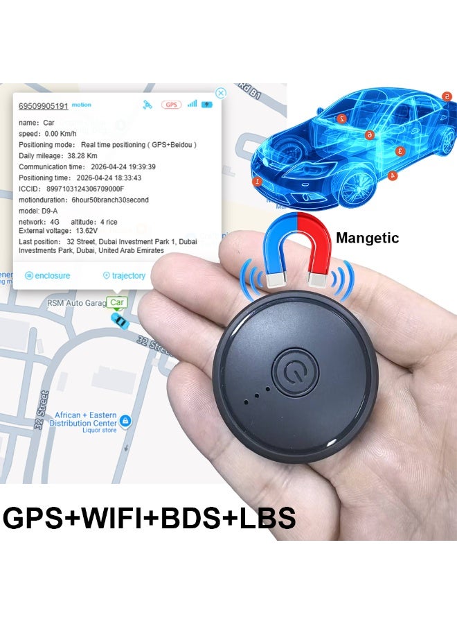 جهاز تعقب GPS مغناطيسي مصغر بتقنية 4G، لتحديد موقع المركبات والسيارات في الوقت الفعلي، مزود بتطبيق للمراقبة عن بُعد ونظام إنذار ذكي (LTE) للحماية من الفقدان. - Image 1