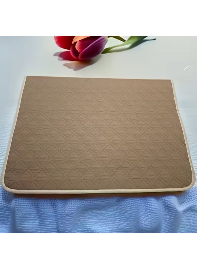 Extra Large Waterproof Washable Anti-Slip Bed Pad – Brown Diamond Pattern, Leak-Proof Incontinence & Period Protection Pad for Elderly, Students, and Home Use – Durable Machine Washable Fabric - Image 5