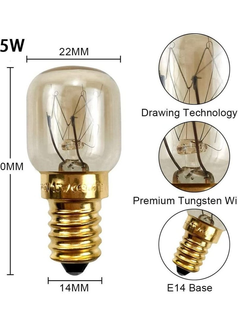 Salt Lamp Bulbs, 15w E14 for Oven 300°C, Fridge, Multipurpose Appliance SES Incandescent Dimmable Bulbs, Mini Microwave Lamp High Temperature Resistant E14 Himalayan Salt Crystal Lamp 4Pcs - Image 2