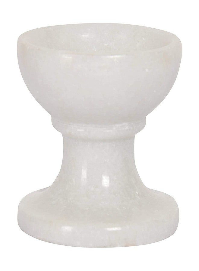 Sameer Sales Handicrafted White Marble Diya/India Oil Lamp for Puja/Temple/Office (Table Diya) - Image 1