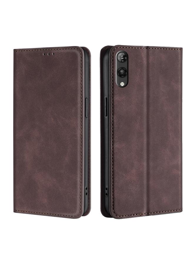 S-TOP Case For Rakuten Hand 5G Skin Feel Magnetic Leather Phone Case - Image 1