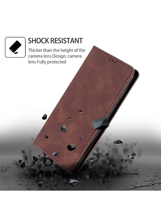 S-TOP Case For Rakuten Hand 5G Skin Feel Magnetic Leather Phone Case - Image 5