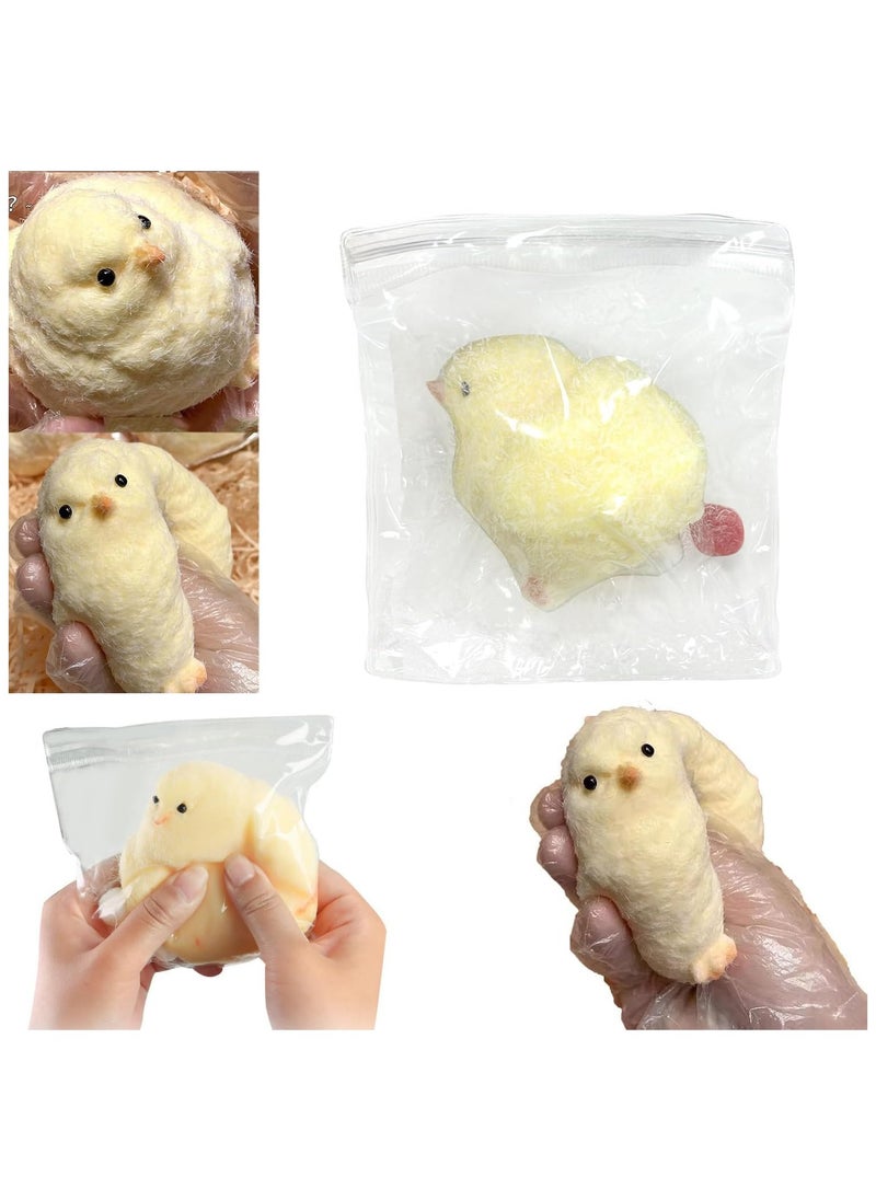 DELGREEN Handmade Ultra-Soft Chick Squeeze Toy - Squishy Rubber Chicken Stress Relief, Perfect for Desk Decoration & Relaxation, Ideal for Students, Office Workers, and Home Decor  - Image 1