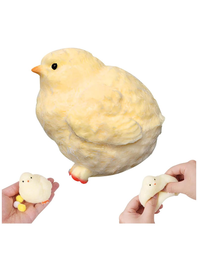 DELGREEN Handmade Ultra-Soft Chick Squeeze Toy - Squishy Rubber Chicken Stress Relief, Perfect for Desk Decoration & Relaxation, Ideal for Students, Office Workers, and Home Decor  - Image 2