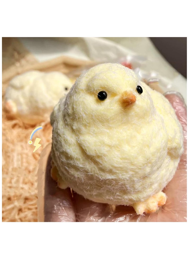 DELGREEN Handmade Ultra-Soft Chick Squeeze Toy - Squishy Rubber Chicken Stress Relief, Perfect for Desk Decoration & Relaxation, Ideal for Students, Office Workers, and Home Decor  - Image 3