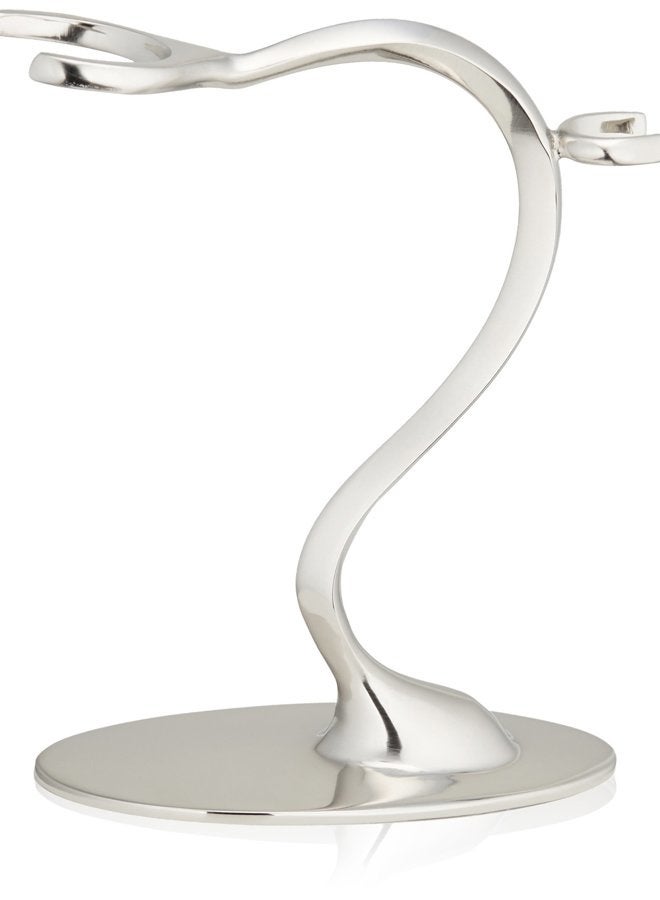 S Nickel Razor and Brush Stand
