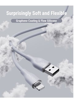 VOLTME Powerlink Moss USB A to Lightning Cable for iPhone 14/13/ 12 Pro Max / 12/11 Pro/X/XS/XR / 8 Plus (1.2m) 3A Zinc-Alloy Connector - Grey  - Image 3