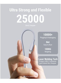VOLTME Powerlink Moss USB A to Lightning Cable for iPhone 14/13/ 12 Pro Max / 12/11 Pro/X/XS/XR / 8 Plus (1.2m) 3A Zinc-Alloy Connector - Grey  - Image 2