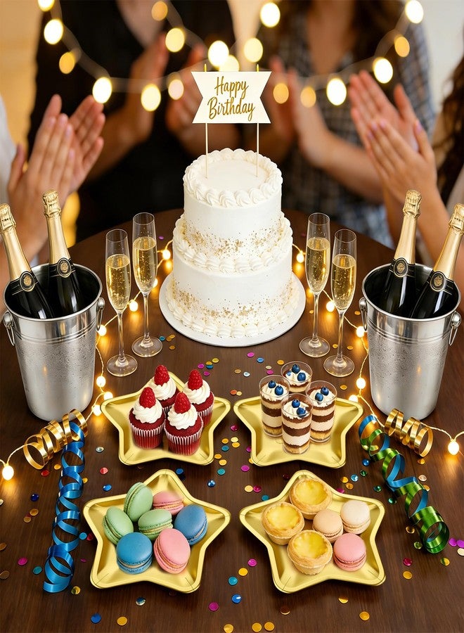 ITTEBISS 36PCS Star Plates, 9.45" Star Shaped Gold Paper Plates Disposable Dinner Dessert Plates for Graduation Independence Day Wedding Baby Shower Birthday Party Supplies - Image 5