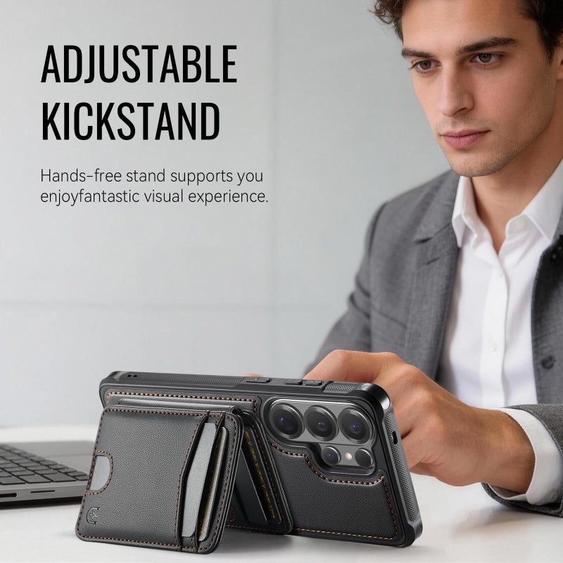 Usroom for Samsung Galaxy S26 Ultra Case Wallet Compatible with Magsafe, RFID Blocking Magnetic Card Holder 2 in 1 Detachable Kickstand Shockproof Phone Case for Galaxy S26 Ultra 6.9" Black - Image 5