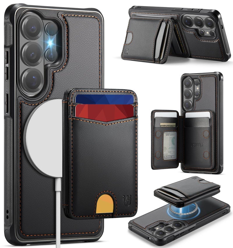 Usroom for Samsung Galaxy S26 Ultra Case Wallet Compatible with Magsafe, RFID Blocking Magnetic Card Holder 2 in 1 Detachable Kickstand Shockproof Phone Case for Galaxy S26 Ultra 6.9" Black - Image 1