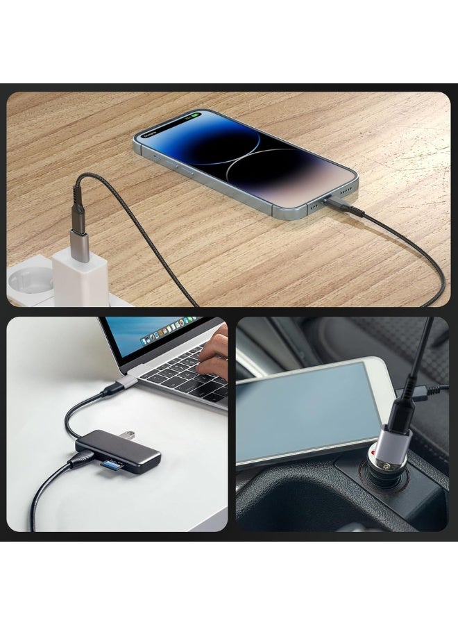 USB C to USB Adapter, USB 3.1 10Gbps OTG, Type-C Female to USB-A Male, Fast Charging & Data Transfer, for Type-C Devices, Pack 4, Black - Image 2