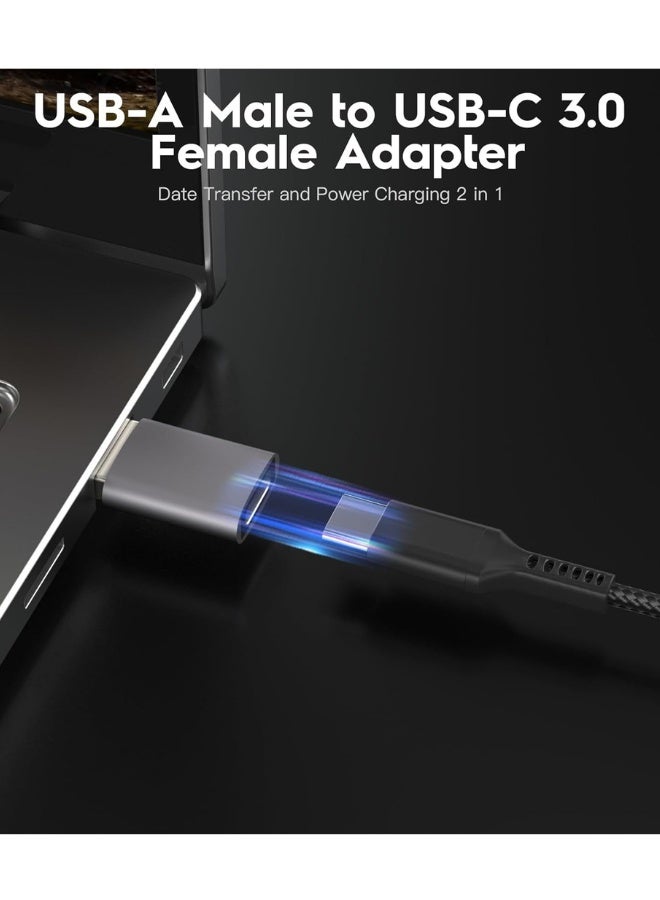 USB C to USB Adapter, USB 3.1 10Gbps OTG, Type-C Female to USB-A Male, Fast Charging & Data Transfer, for Type-C Devices, Pack 4, Black - Image 3