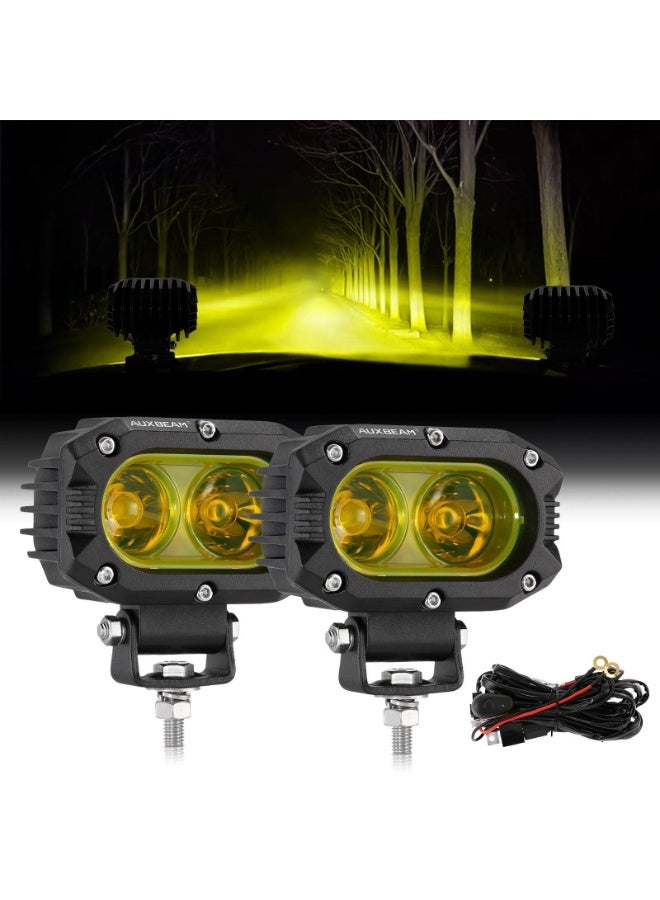 Auxbeam R4 Series | 4 Inch 60W LED Pods Light Flood Beam Amber Light - Image 1