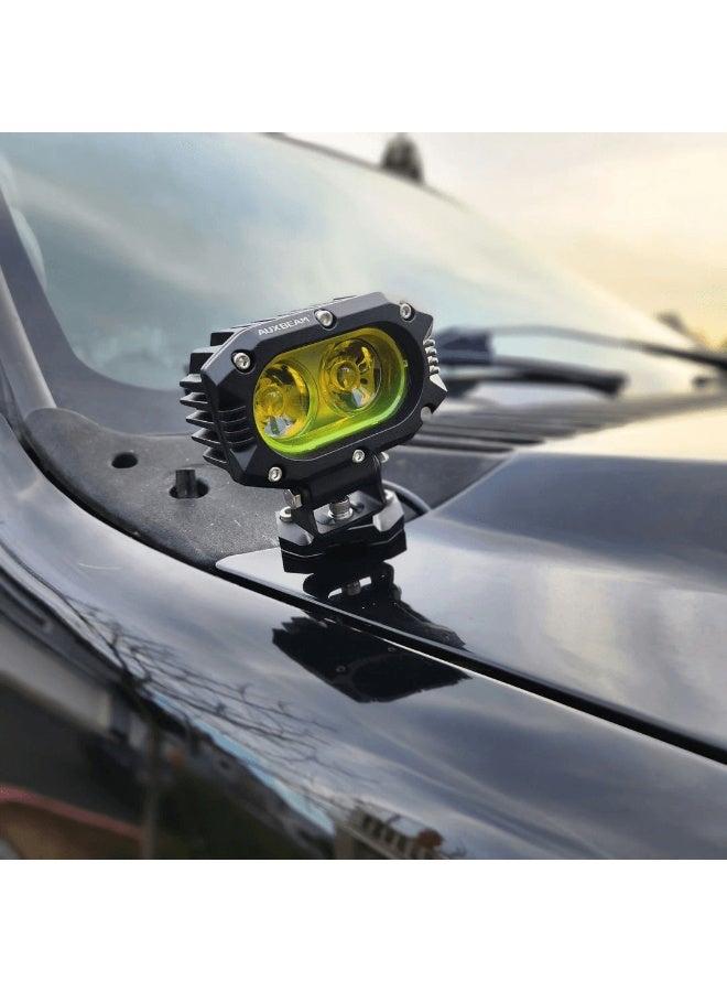 Auxbeam R4 Series | 4 Inch 60W LED Pods Light Flood Beam Amber Light - Image 2