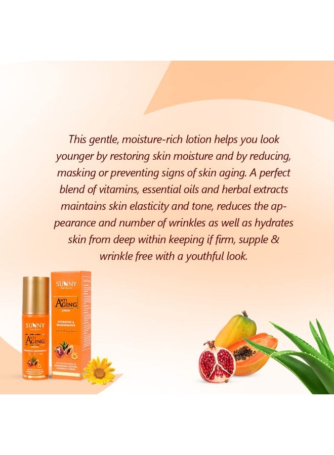 صني لوشن صني هيربالز المضاد للشيخوخة | غني بالرمان والألوفيرا والآذريون والبابايا | يرطب ويحافظ على لون البشرة ومرونتها | يقلل من علامات الشيخوخة ويعيد الرطوبة | للنساء | 80 مل - Image 5