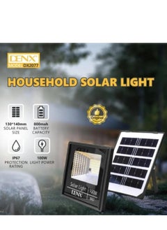 Denx 100W Solar Powered LED Flood Light with Remote Control Water and dust resistant  - Image 2