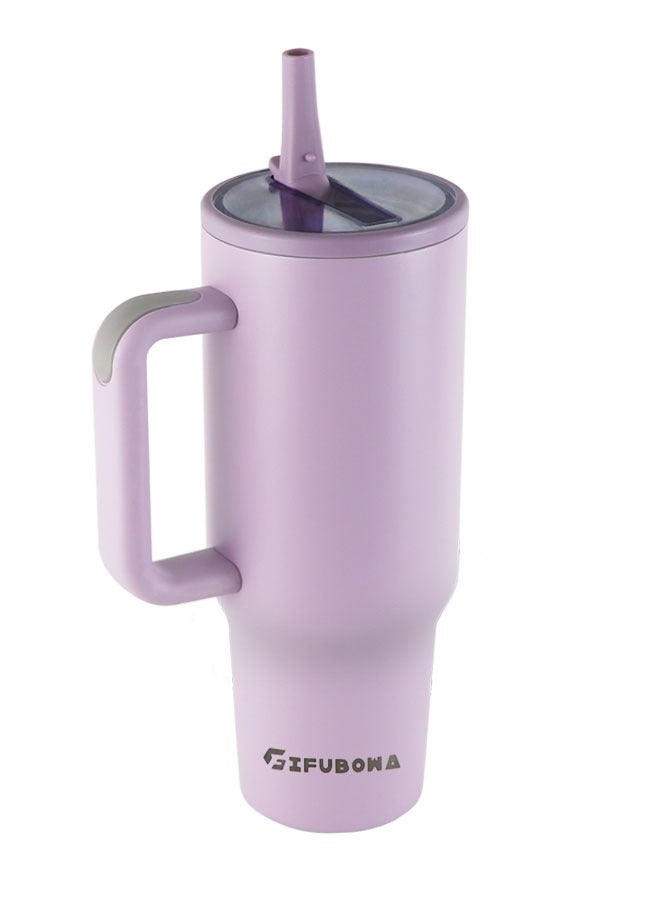 GIFUBOWA 40 oz Stainless Steel Vacuum Insulated Tumbler with Straw Lid and Handle Leak-proof Travel Mug for Water Iced Tea or Coffee Smoothie - Image 1