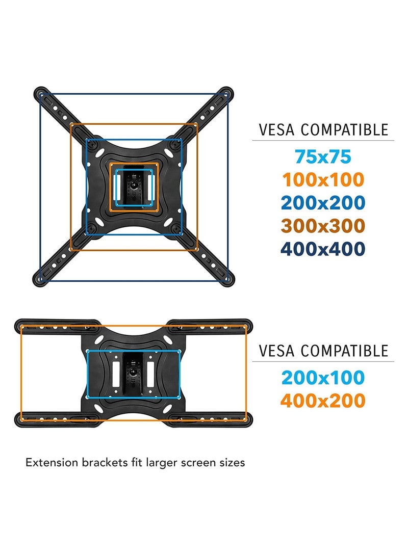 Full Motion TV Wall Mount Monitor Wall Bracket with Swivel & Articulating Tilt Arm, Fits up to 55 Inch Lcd Led Oled Flat Screens up to 66 lbs - Image 5