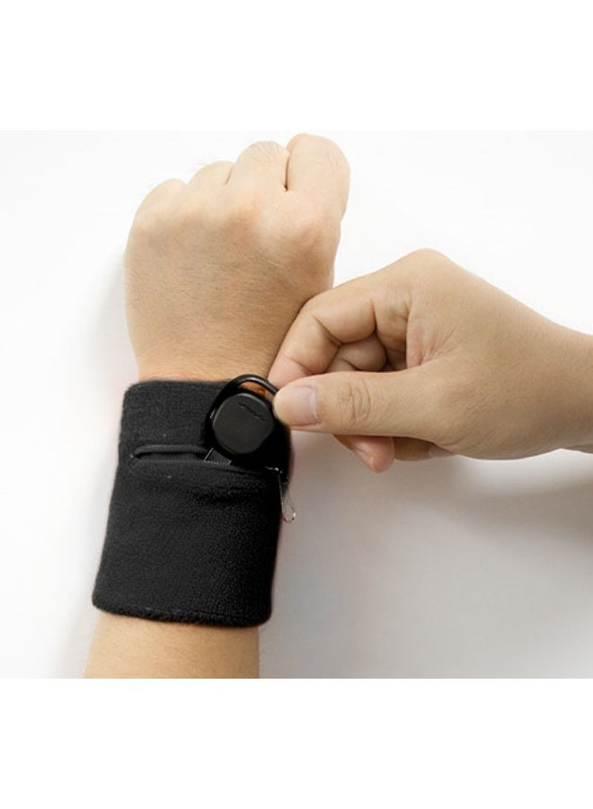 Thick Sport Wristband with Zipper,Wrist Wallet Sweatband Wrist Support for Men Women Gym,Running,Walking - Image 3