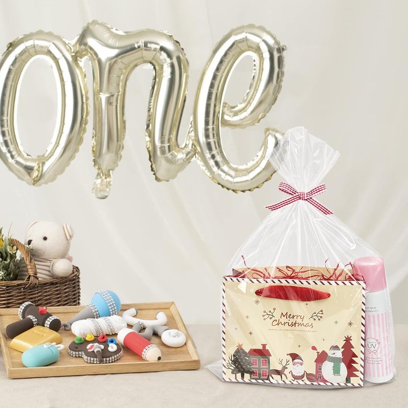 Morepack Large Flat Bottom Cellophane Bags,100Pcs 12x4x16 Inches Clear Flat Bottom Cellophane Gift Bags with Twist Ties (No Side Gusset) - Image 5