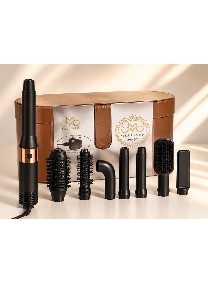 MULLINER 7-in-1 Hot Air Styler and Hair Dryer Set 1200W Professional Volumizer Curler - Image 1