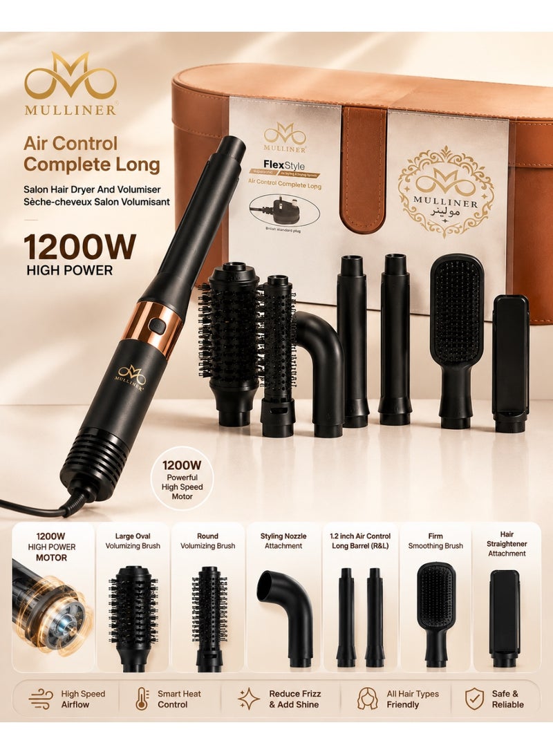 MULLINER 7-in-1 Hot Air Styler and Hair Dryer Set 1200W Professional Volumizer Curler - Image 3