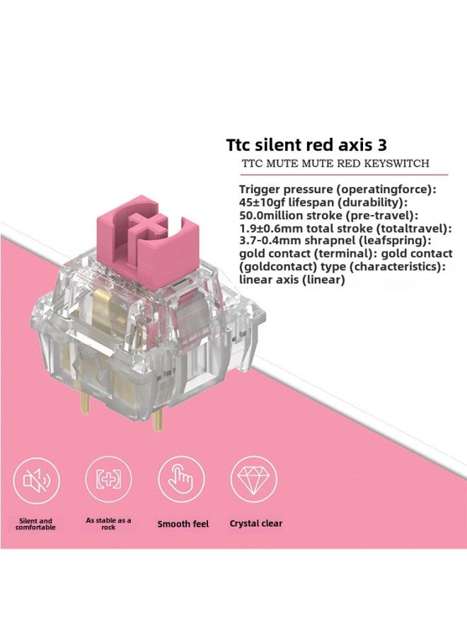 Ttc Keyboard Axis Powder Axis Red Eye Ace Quick Moon White Tea Red Clear Sky Silent Mechanical-Color:ttc V3 Mute Red Axis  - Image 1