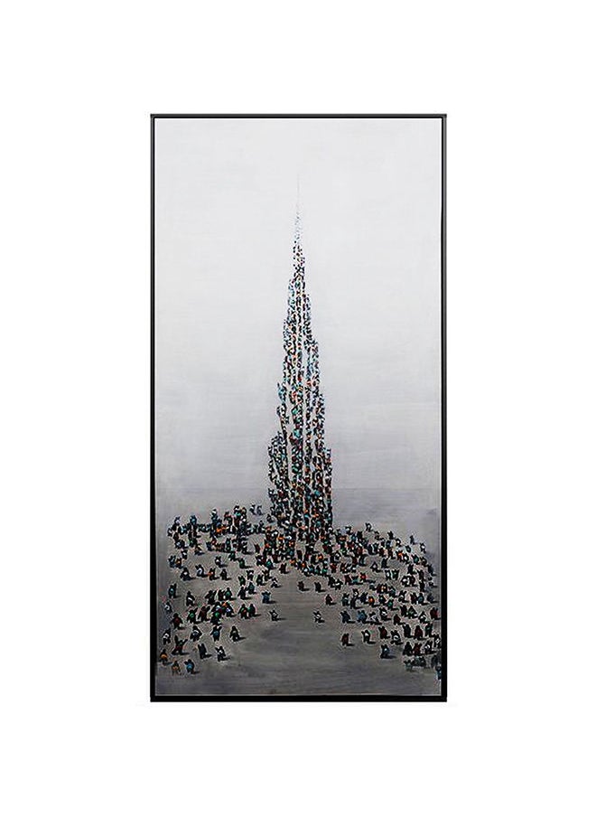 ebarza لوحة فنية مرسومة يدويًا لبرج خليفة في دبي، 160×80 سم  - Image 2