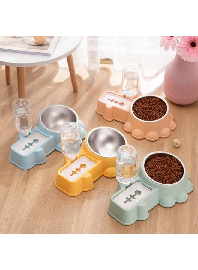 CozyPaws Cozy Paws Automatic Dual Pet Feeder & Water Dispenser (32×20.8×9.2 cm) – Blue, 2-in-1 Cat & Small Dog Feeding Station with Stainless Steel Bowl | Smart Hygienic Anti-Spill Pet Food & Water Bowl System - Image 2