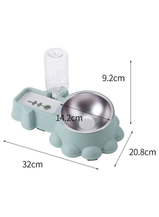 CozyPaws Cozy Paws Automatic Dual Pet Feeder & Water Dispenser (32×20.8×9.2 cm) – Blue, 2-in-1 Cat & Small Dog Feeding Station with Stainless Steel Bowl | Smart Hygienic Anti-Spill Pet Food & Water Bowl System - Image 3