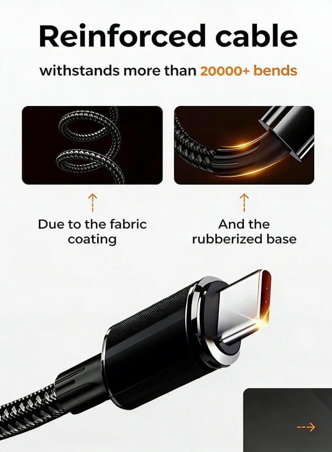 Bliszaar USB to Type C Cable 2M, Type C Cable A to USB C Data Cord Premium Nylon Braided Wire Compatible with Samsung Galaxy MacBook Pro Switch Huawei MateBook X Pro 2M - Image 4