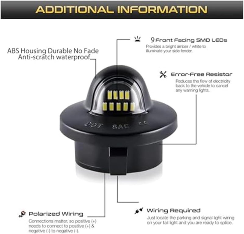 Wivplex OEM-Fit Xenon White License Plate Light Assembly - Image 4